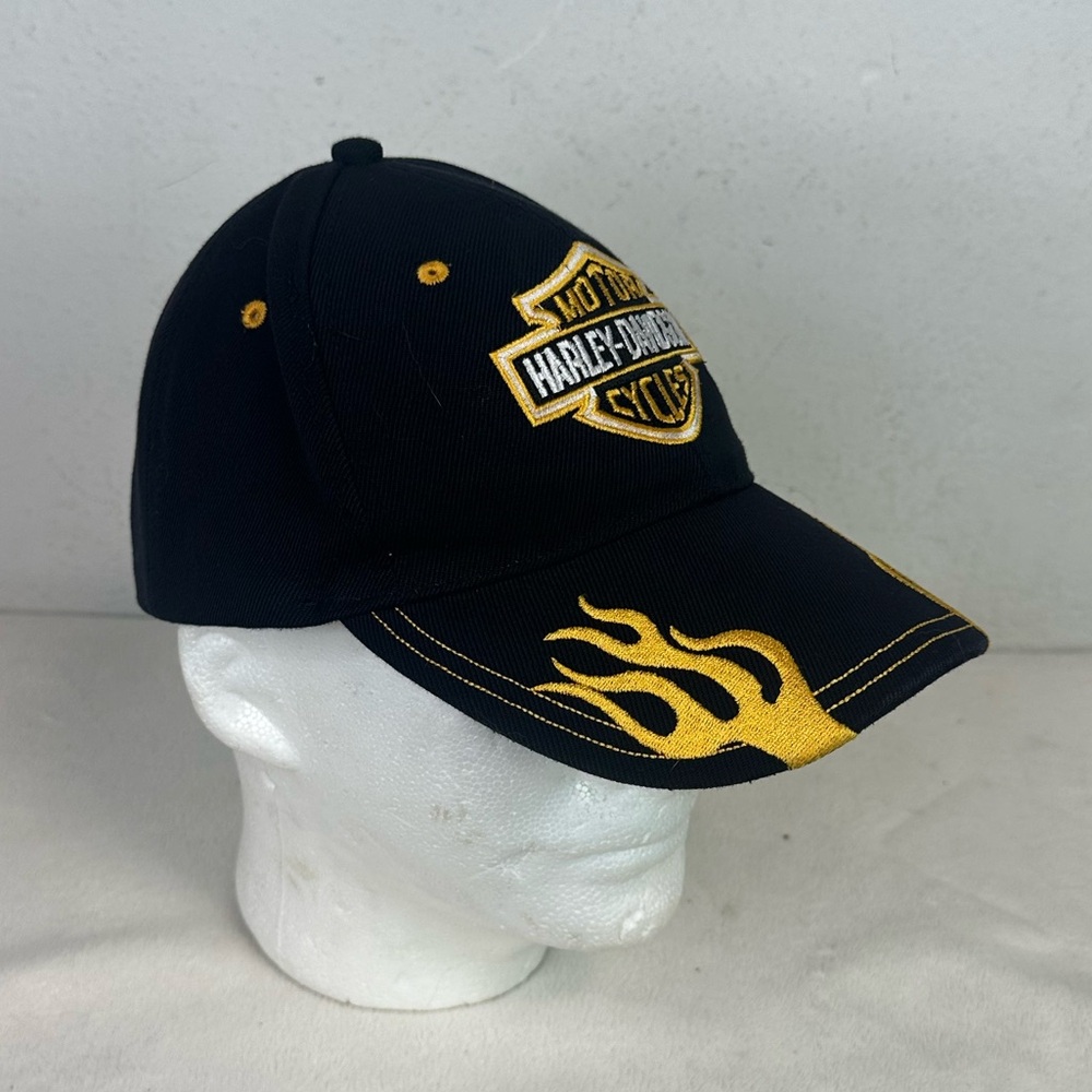 Harley-Davidson Embroidered Yellow Flames Velcro Back Hat